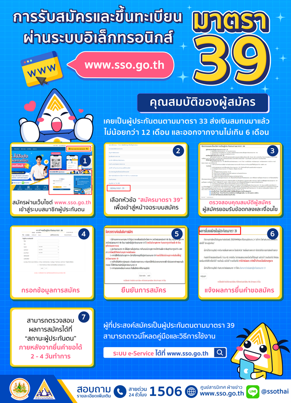 ประกันสังคม เพิ่มช่องทางรับสมัครเป็นผู้ประกันตนมาตรา 39 ผ่านระบบ ...